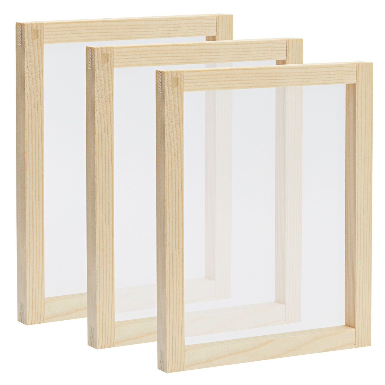 3 Pack Wood Silk Screen Printing Frame Kit for Beginners and Kids, 8x10 Wood Frame, 110 White Mesh